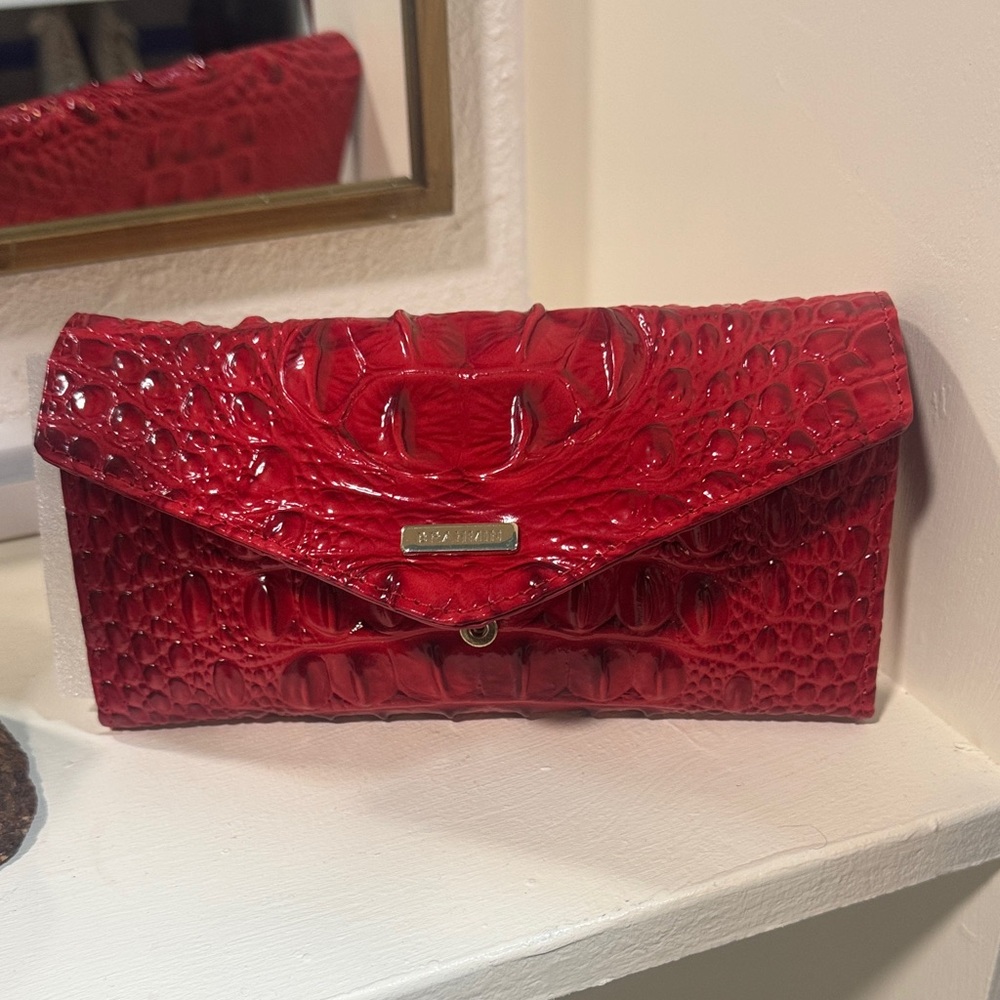 Brahmin Red Embossed Clutch